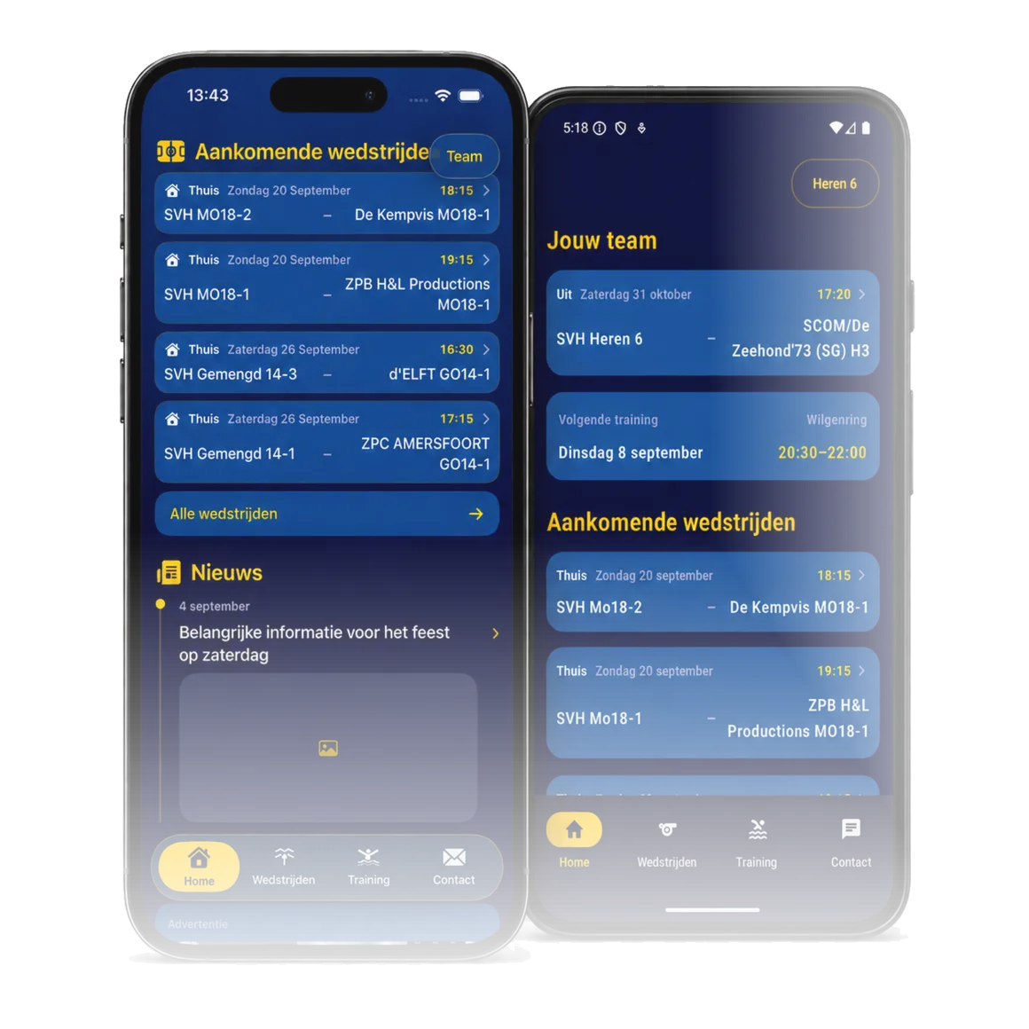 De SVH Waterpolo App voor iPhone en Android